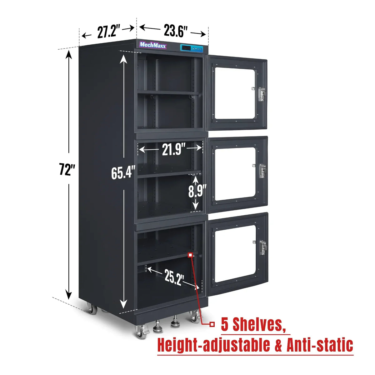 1-10% RH Electronic Dry Cabinet 730L ESD Desiccator Cabinet Ultra-Low Humidity Storage,  EDC730C