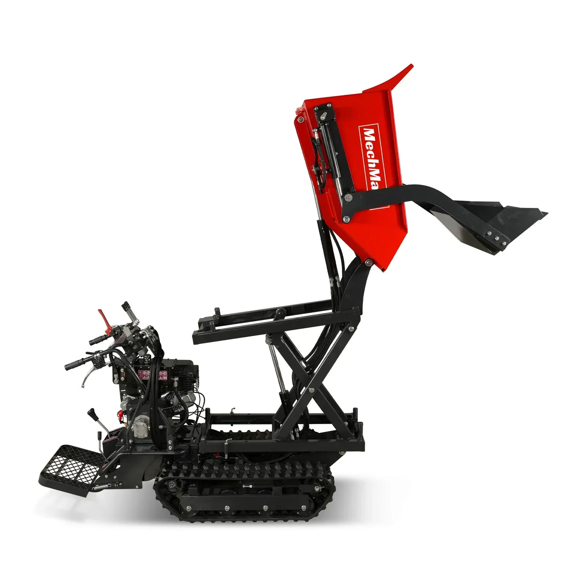 1100lbs Capacity E-Start 10HP 302cc Gas Engine Tracked Dumper Hydraulic Tipping and Lifting with Front Shovel ,  D50HTFL