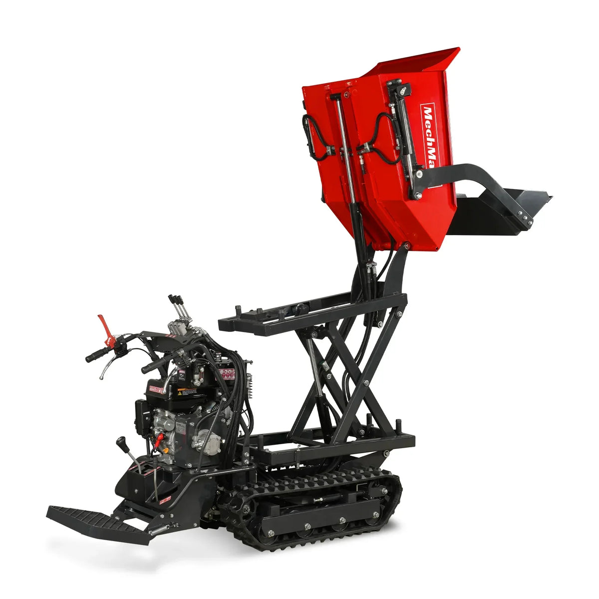 1100lbs Capacity E-Start 10HP 302cc Gas Engine Tracked Dumper Hydraulic Tipping and Lifting with Front Shovel ,  D50HTFL