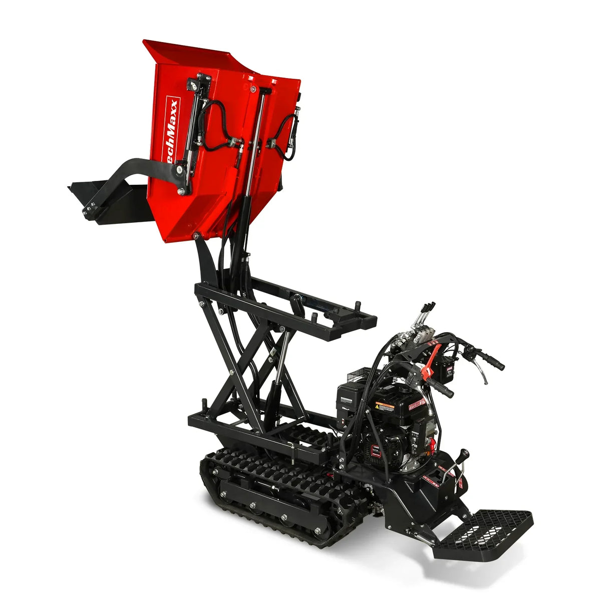 1100lbs Capacity E-Start 10HP 302cc Gas Engine Tracked Dumper Hydraulic Tipping and Lifting with Front Shovel ,  D50HTFL