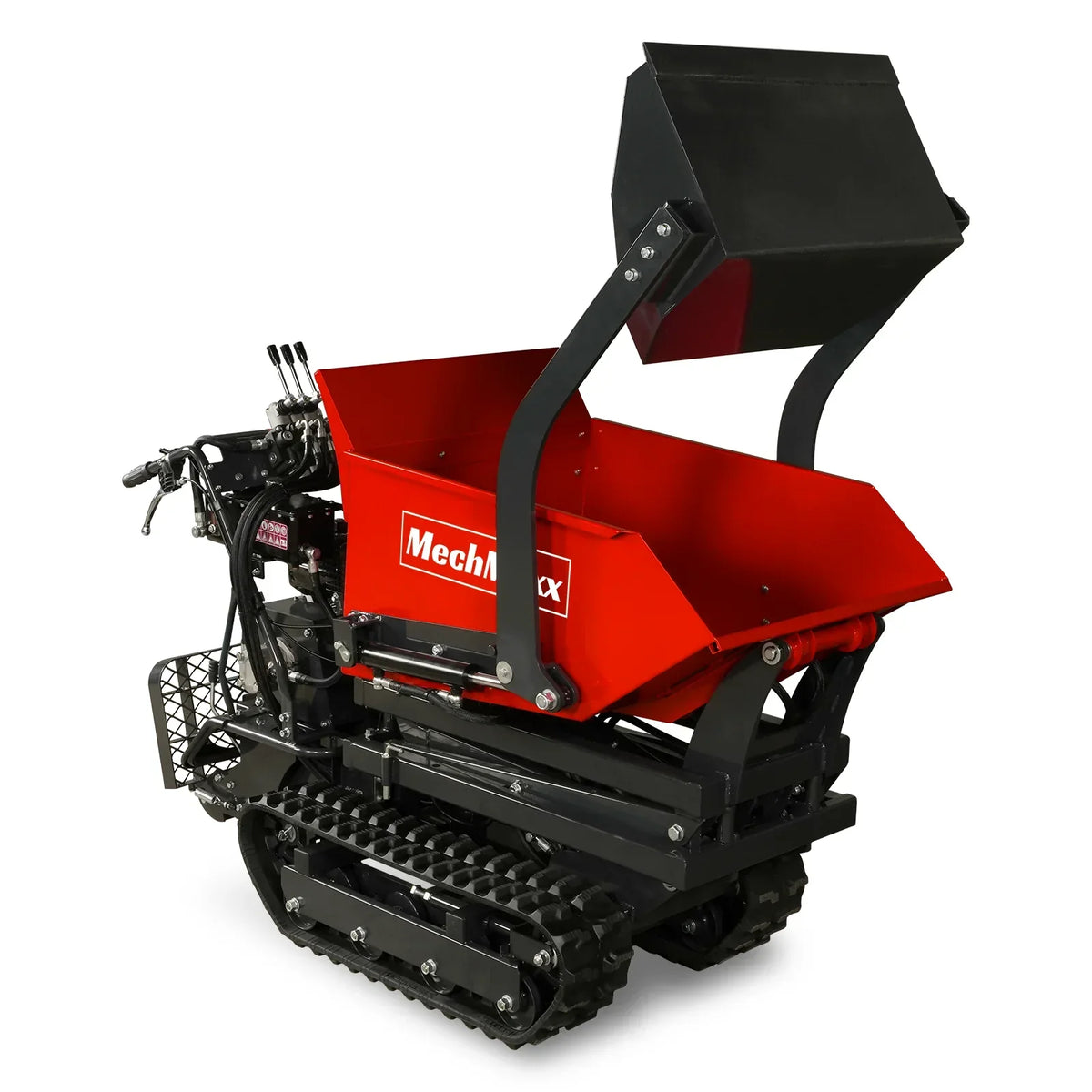 1100lbs Capacity E-Start 10HP 302cc Gas Engine Tracked Dumper Hydraulic Tipping and Lifting with Front Shovel ,  D50HTFL