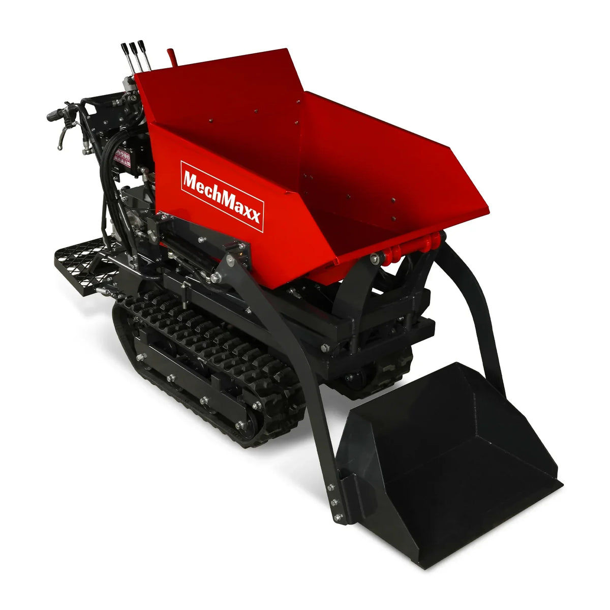 1100lbs Capacity E-Start 10HP 302cc Gas Engine Tracked Dumper Hydraulic Tipping and Lifting with Front Shovel ,  D50HTFL