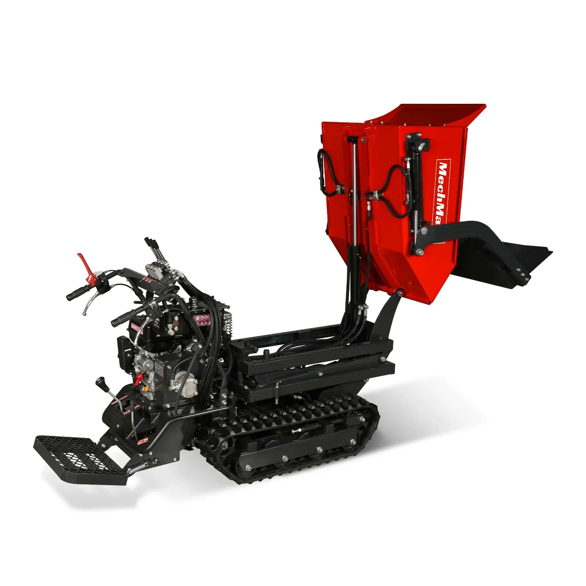 1100lbs Capacity E-Start 10HP 302cc Gas Engine Tracked Dumper Hydraulic Tipping and Lifting with Front Shovel ,  D50HTFL