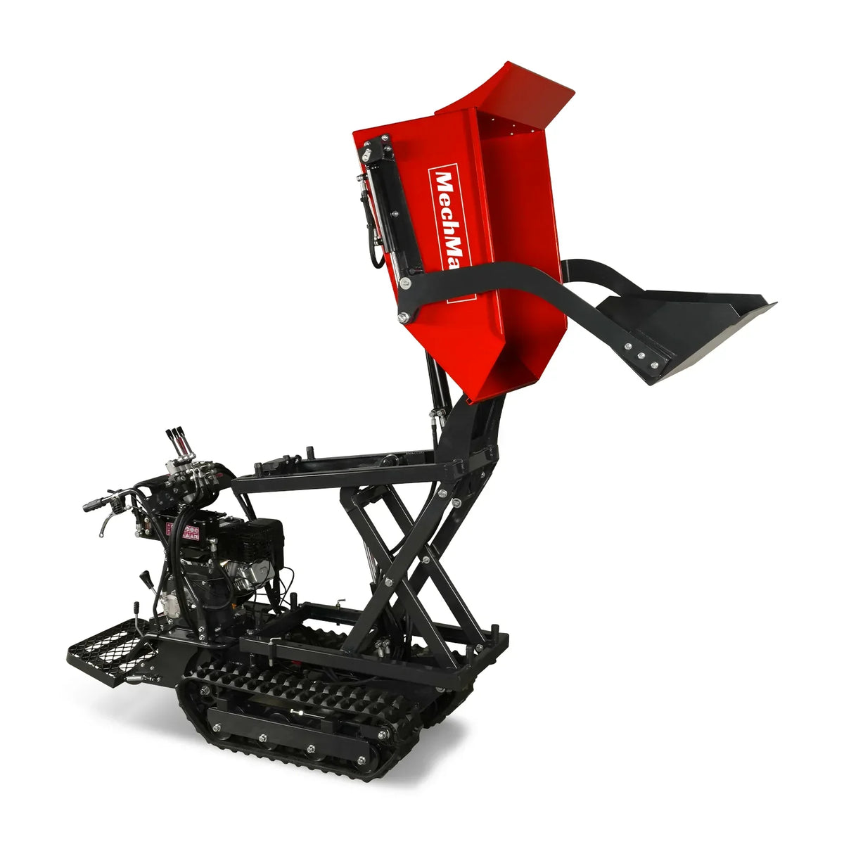 1100lbs Capacity E-Start 10HP 302cc Gas Engine Tracked Dumper Hydraulic Tipping and Lifting with Front Shovel ,  D50HTFL