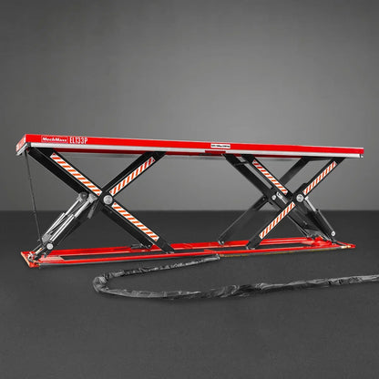 Stationary Electric Hydraulic Parallel Double Scissor Lift Table 3300lb Capacity,  108.3" x 31.5" Platform,  33.9" Lift Height,  UL Certified Motor,  ELT33P