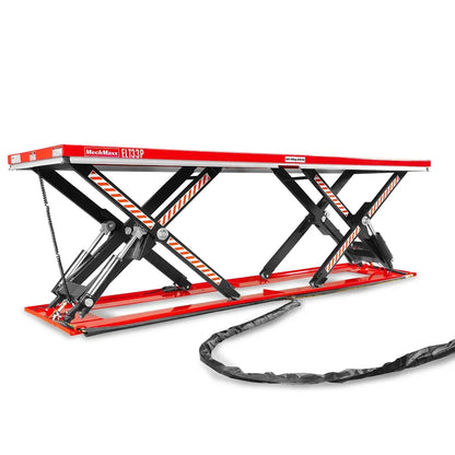 Stationary Electric Hydraulic Parallel Double Scissor Lift Table 3300lb Capacity,  108.3" x 31.5" Platform,  33.9" Lift Height,  UL Certified Motor,  ELT33P