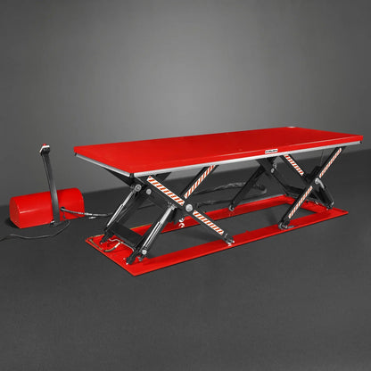 Stationary Electric Hydraulic Parallel Double Scissor Lift Table 6600lb Capacity,  112.9" x 39.4"Platform,  34.3"Lift Height, UL Certified Motor,  ELT66P