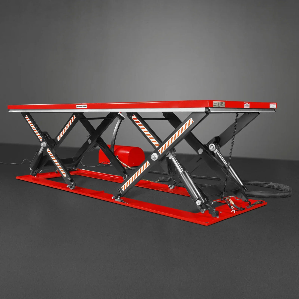 Stationary Electric Hydraulic Parallel Double Scissor Lift Table 6600lb Capacity,  112.9" x 39.4"Platform,  34.3"Lift Height, UL Certified Motor,  ELT66P