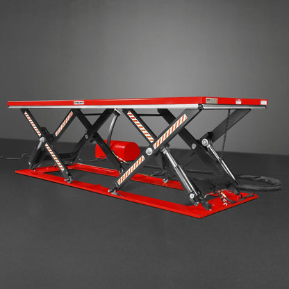 Stationary Electric Hydraulic Parallel Double Scissor Lift Table 6600lb Capacity,  112.9" x 39.4"Platform,  34.3"Lift Height, UL Certified Motor,  ELT66P
