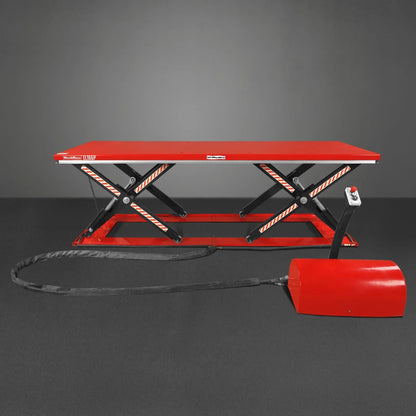 Stationary Electric Hydraulic Parallel Double Scissor Lift Table 6600lb Capacity,  112.9" x 39.4"Platform,  34.3"Lift Height, UL Certified Motor,  ELT66P