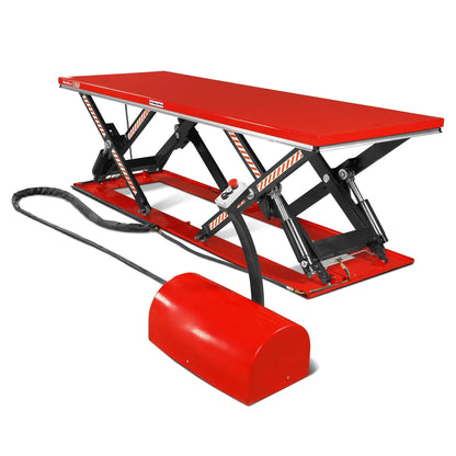 Stationary Electric Hydraulic Parallel Double Scissor Lift Table 6600lb Capacity,  112.9" x 39.4"Platform,  34.3"Lift Height, UL Certified Motor,  ELT66P