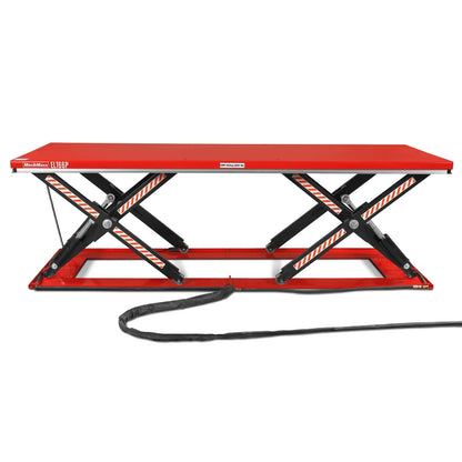 Stationary Electric Hydraulic Parallel Double Scissor Lift Table 6600lb Capacity,  112.9" x 39.4"Platform,  34.3"Lift Height, UL Certified Motor,  ELT66P