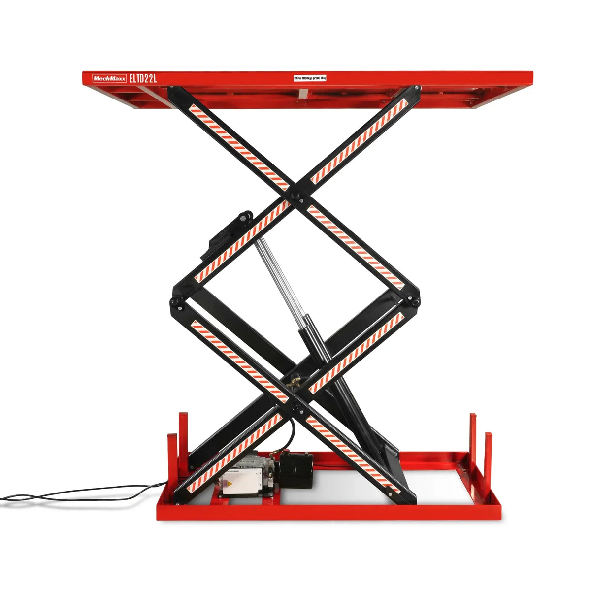 2200 lbs Capacity Stationary Powered Hydraulic Double Scissor Lift Table, 86.6" x 51.2" Platform, 94.5" Lift Height,  UL Certified Motor,  ELTD22L
