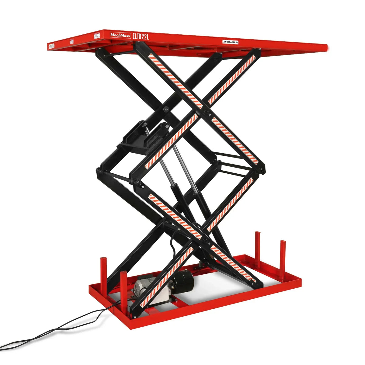 2200 lbs Capacity Stationary Powered Hydraulic Double Scissor Lift Table, 86.6" x 51.2" Platform, 94.5" Lift Height,  UL Certified Motor,  ELTD22L
