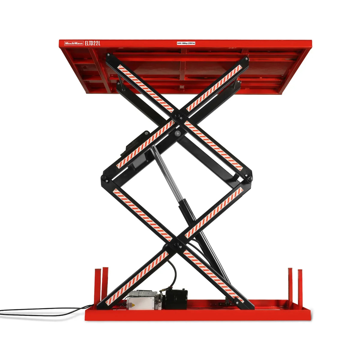 2200 lbs Capacity Stationary Powered Hydraulic Double Scissor Lift Table, 86.6" x 51.2" Platform, 94.5" Lift Height,  UL Certified Motor,  ELTD22L