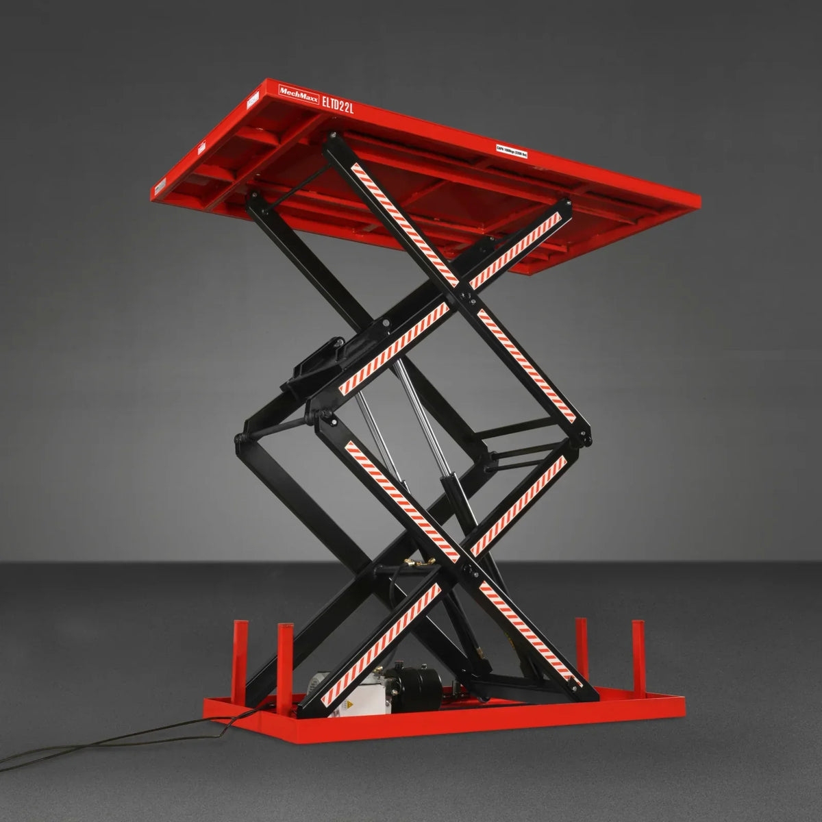 2200 lbs Capacity Stationary Powered Hydraulic Double Scissor Lift Table, 86.6" x 51.2" Platform, 94.5" Lift Height,  UL Certified Motor,  ELTD22L