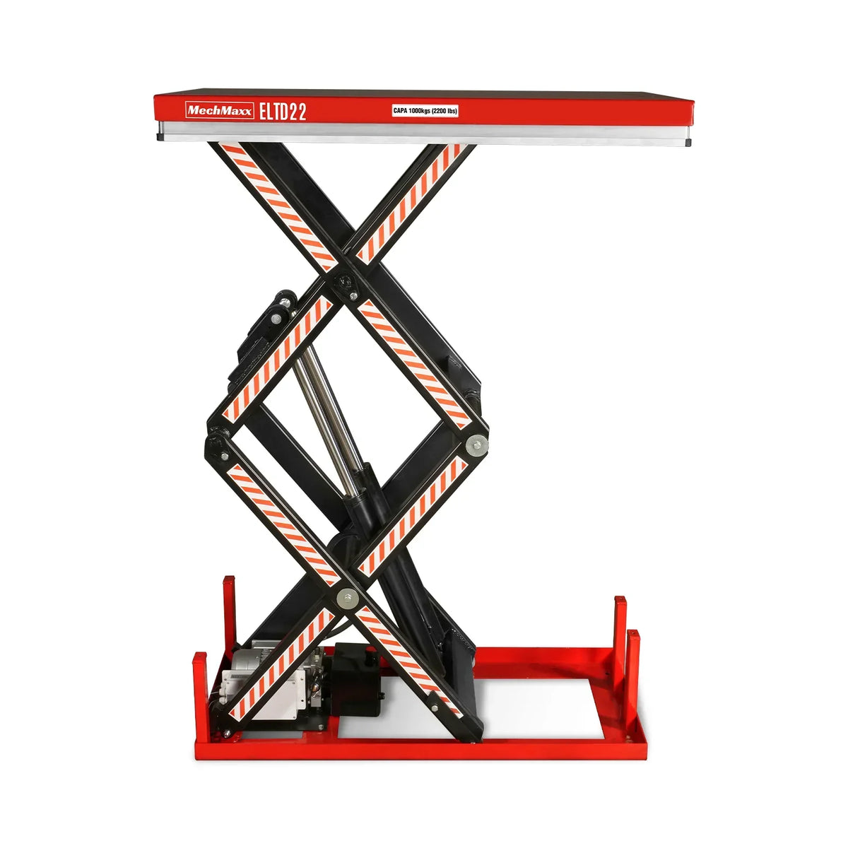 2200 lbs Capacity Stationary Electric Hydraulic Double Scissor Lift Table - 51.2" x 32.3" Platform,  70.1" Lift Height,  UL Certified Motor,  ELTD22