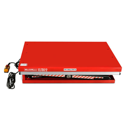 2200 lbs Capacity Stationary Electric Hydraulic Double Scissor Lift Table - 51.2" x 32.3" Platform,  70.1" Lift Height,  UL Certified Motor,  ELTD22