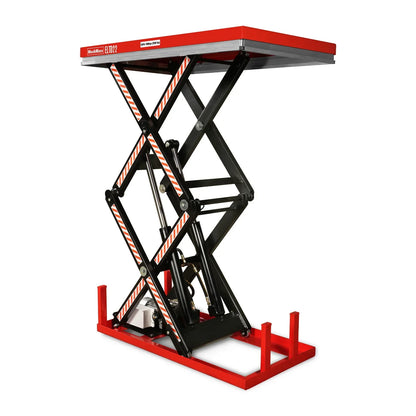 2200 lbs Capacity Stationary Electric Hydraulic Double Scissor Lift Table - 51.2" x 32.3" Platform,  70.1" Lift Height,  UL Certified Motor,  ELTD22