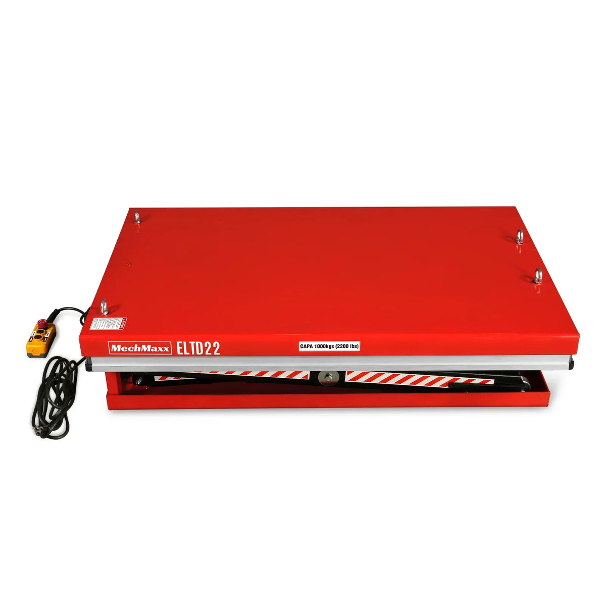 2200 lbs Capacity Stationary Electric Hydraulic Double Scissor Lift Table - 51.2" x 32.3" Platform,  70.1" Lift Height,  UL Certified Motor,  ELTD22
