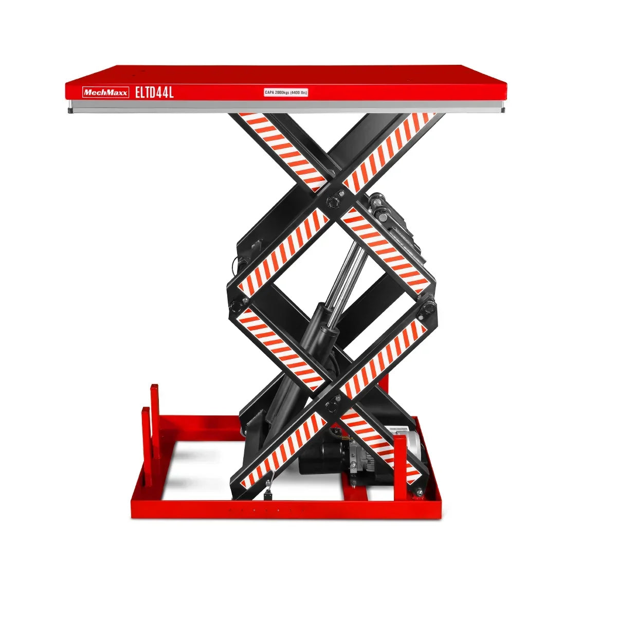 4400 lb Capacity Stationary Electric Hydraulic Double Scissor Lift Table - 63" x 39.4" Platform,  70.1" Lift Height,  UL Certified Motor,  ELTD44L