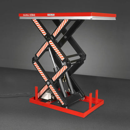 4400 lb Capacity Stationary Electric Hydraulic Double Scissor Lift Table - 63" x 39.4" Platform,  70.1" Lift Height,  UL Certified Motor,  ELTD44L