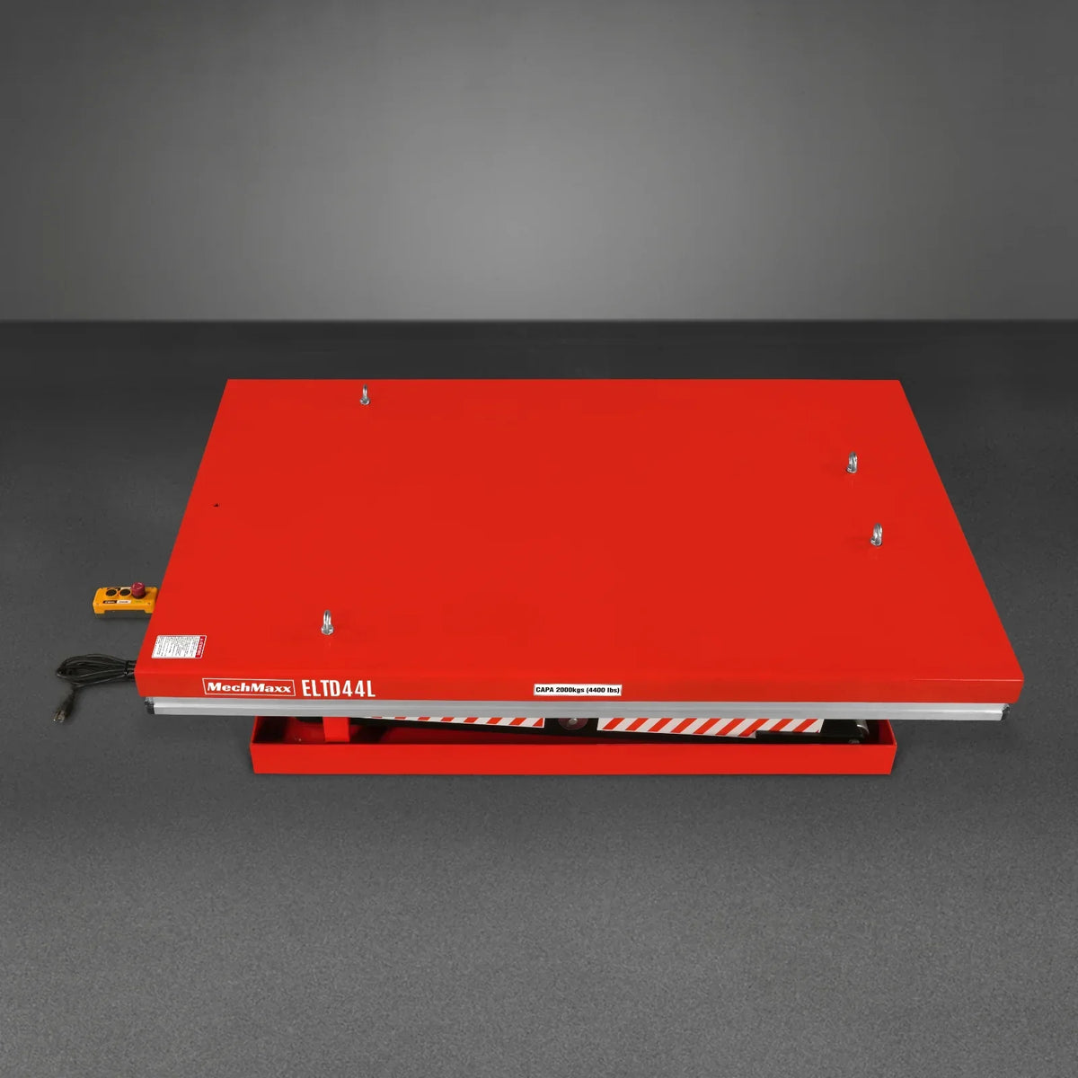 4400 lb Capacity Stationary Electric Hydraulic Double Scissor Lift Table - 63" x 39.4" Platform,  70.1" Lift Height,  UL Certified Motor,  ELTD44L