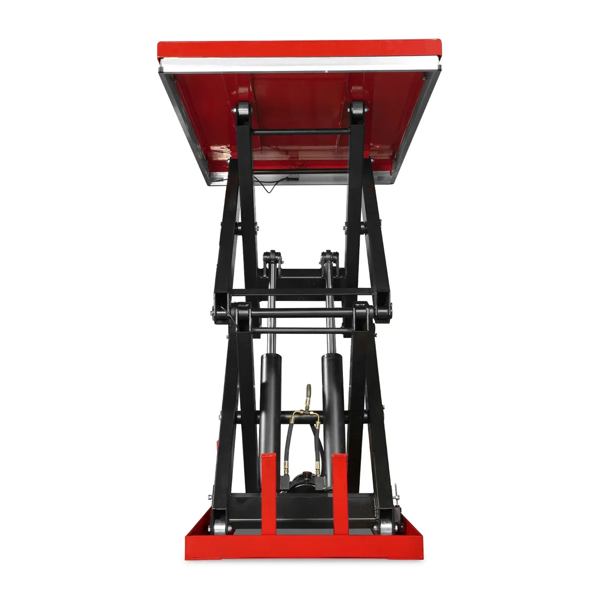 4400 lb Capacity Stationary Electric Hydraulic Double Scissor Lift Table - 63" x 39.4" Platform,  70.1" Lift Height,  UL Certified Motor,  ELTD44L