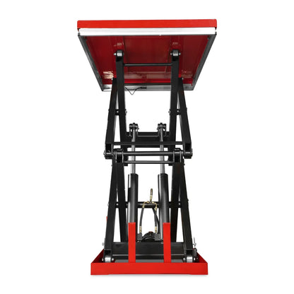 4400 lb Capacity Stationary Electric Hydraulic Double Scissor Lift Table - 63" x 39.4" Platform,  70.1" Lift Height,  UL Certified Motor,  ELTD44L
