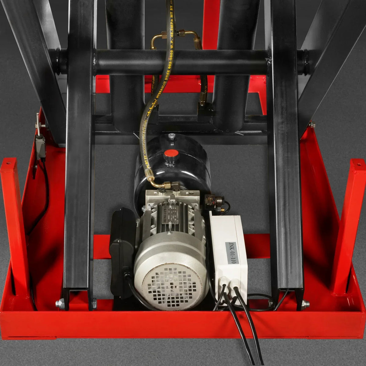 4400 lb Capacity Stationary Electric Hydraulic Double Scissor Lift Table - 63" x 39.4" Platform,  70.1" Lift Height,  UL Certified Motor,  ELTD44L