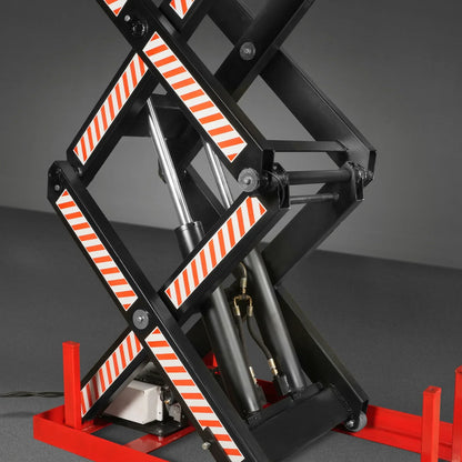 4400 lb Capacity Stationary Electric Hydraulic Double Scissor Lift Table - 63" x 39.4" Platform,  70.1" Lift Height,  UL Certified Motor,  ELTD44L
