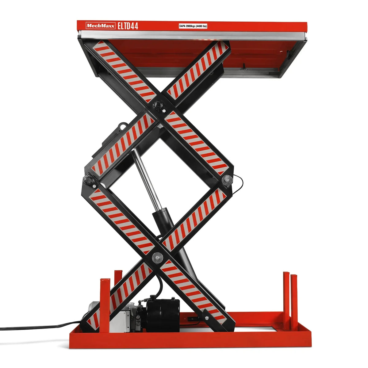 4400lbs Capacity Stationary Electric Hydraulic Double Scissor Lift Table,  51.2" x 33.5" Platform,  70.1" Lift Height,  UL Certified Motor,  ELTD44