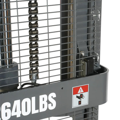 2640lbs Lithium-ion Electric Straddle Stacker,  138" Lift,  Adjustable Legs & Forks,  F26-138S