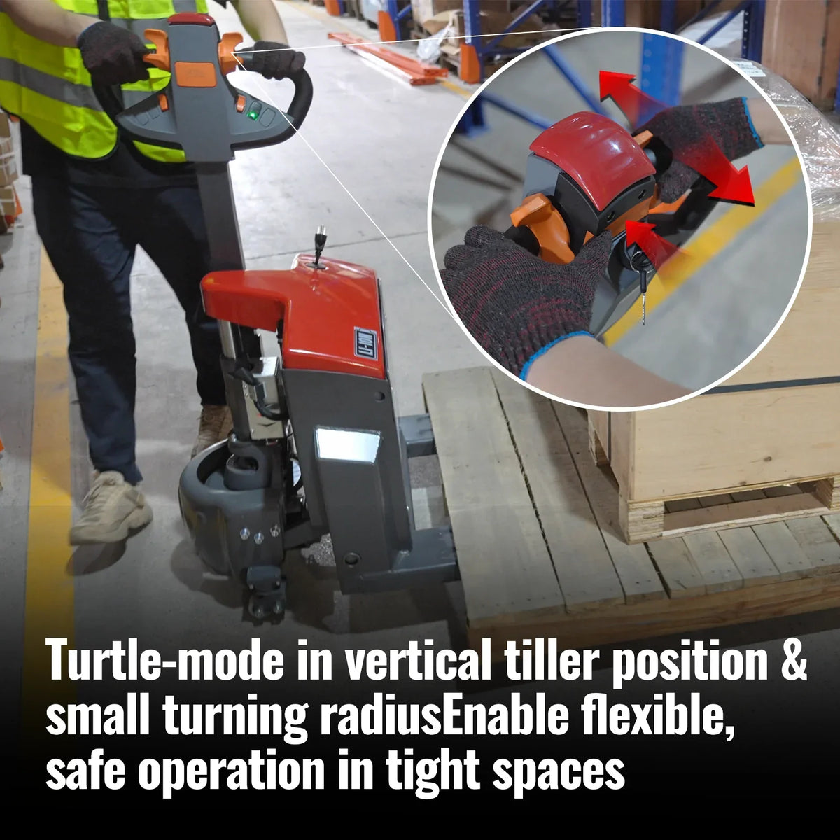 4400lbs Lithium-ion Electric Pallet Jack,  45"x27" Fork,  48V 50Ah Battery,  Walkie Type Truck,  EPT44