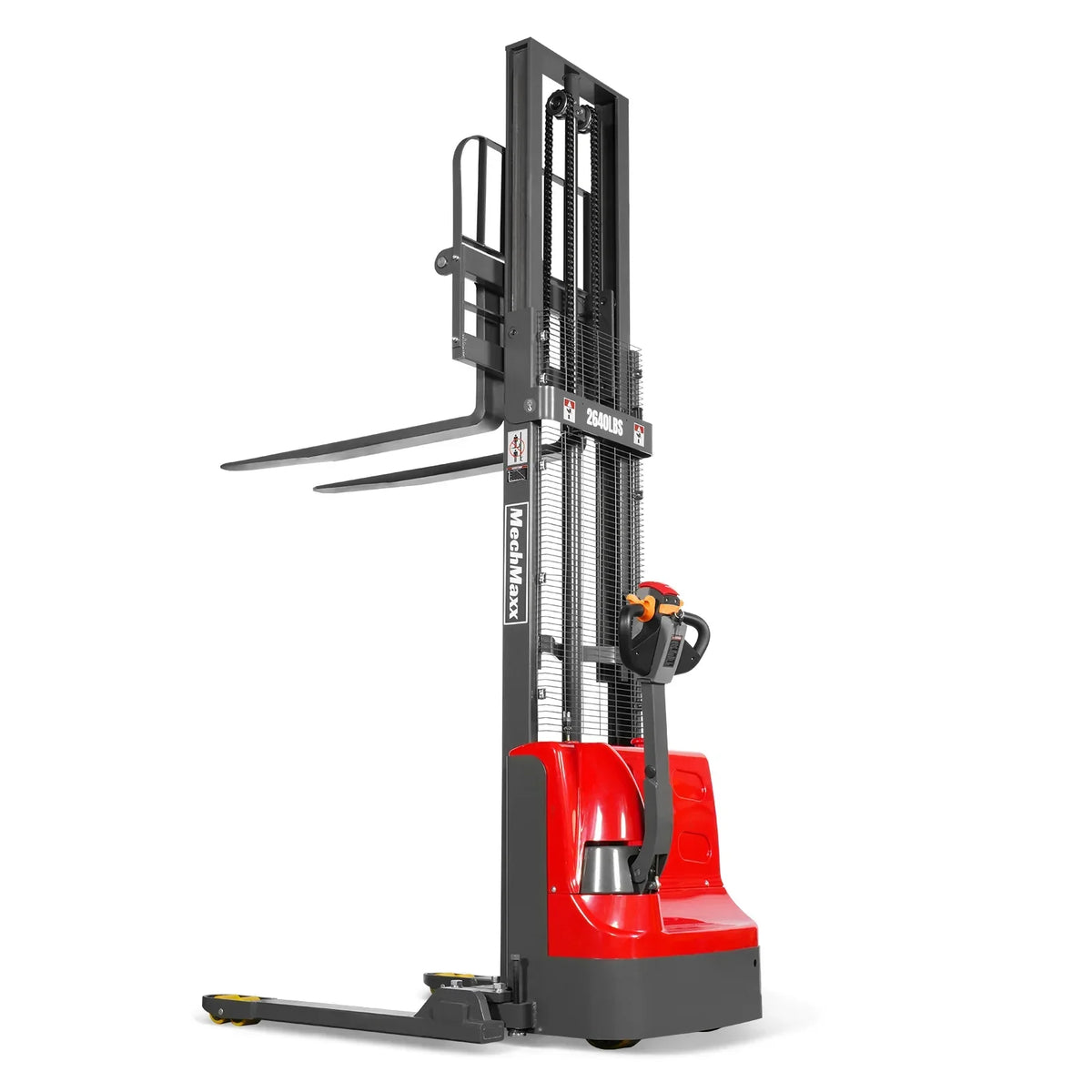 2640lbs Lithium-ion Electric Straddle Stacker,  118" Lift,  Adjustable Legs & Forks,  F26-118S