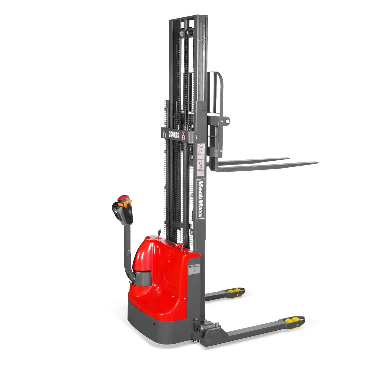 2640lbs Lithium-ion Electric Straddle Stacker,  118" Lift,  Adjustable Legs & Forks,  F26-118S