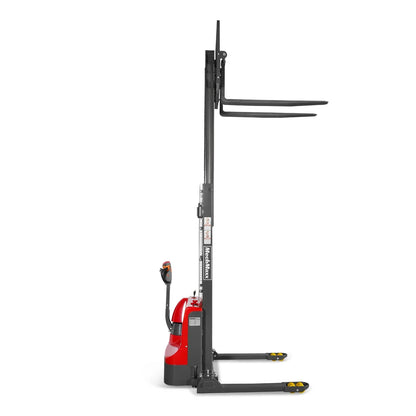 2640lbs Lithium-ion Electric Straddle Stacker,  118" Lift,  Adjustable Legs & Forks,  F26-118S