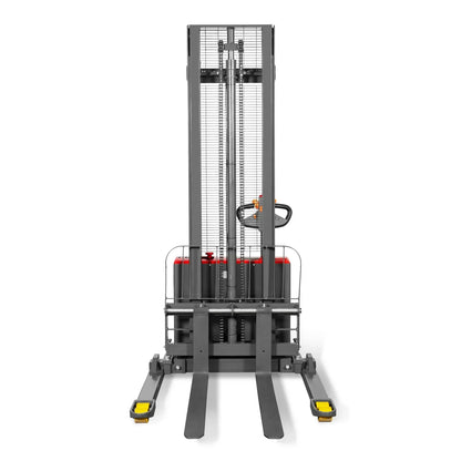 2640lbs Lithium-ion Electric Straddle Stacker,  138" Lift,  Adjustable Legs & Forks,  F26-138S