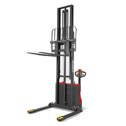 2640lbs Lithium-ion Electric Straddle Stacker,  138" Lift,  Adjustable Legs & Forks,  F26-138S
