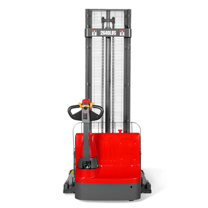 2640lbs Lithium-ion Electric Straddle Stacker,  138" Lift,  Adjustable Legs & Forks,  F26-138S