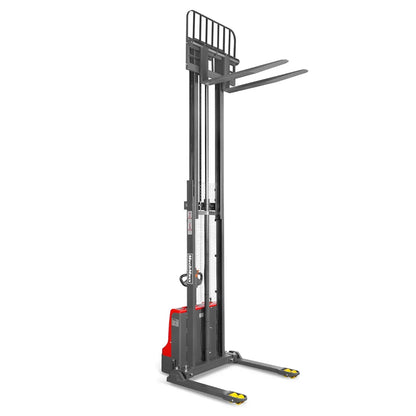 2640lbs Lithium-ion Electric Straddle Stacker,  138" Lift,  Adjustable Legs & Forks,  F26-138S