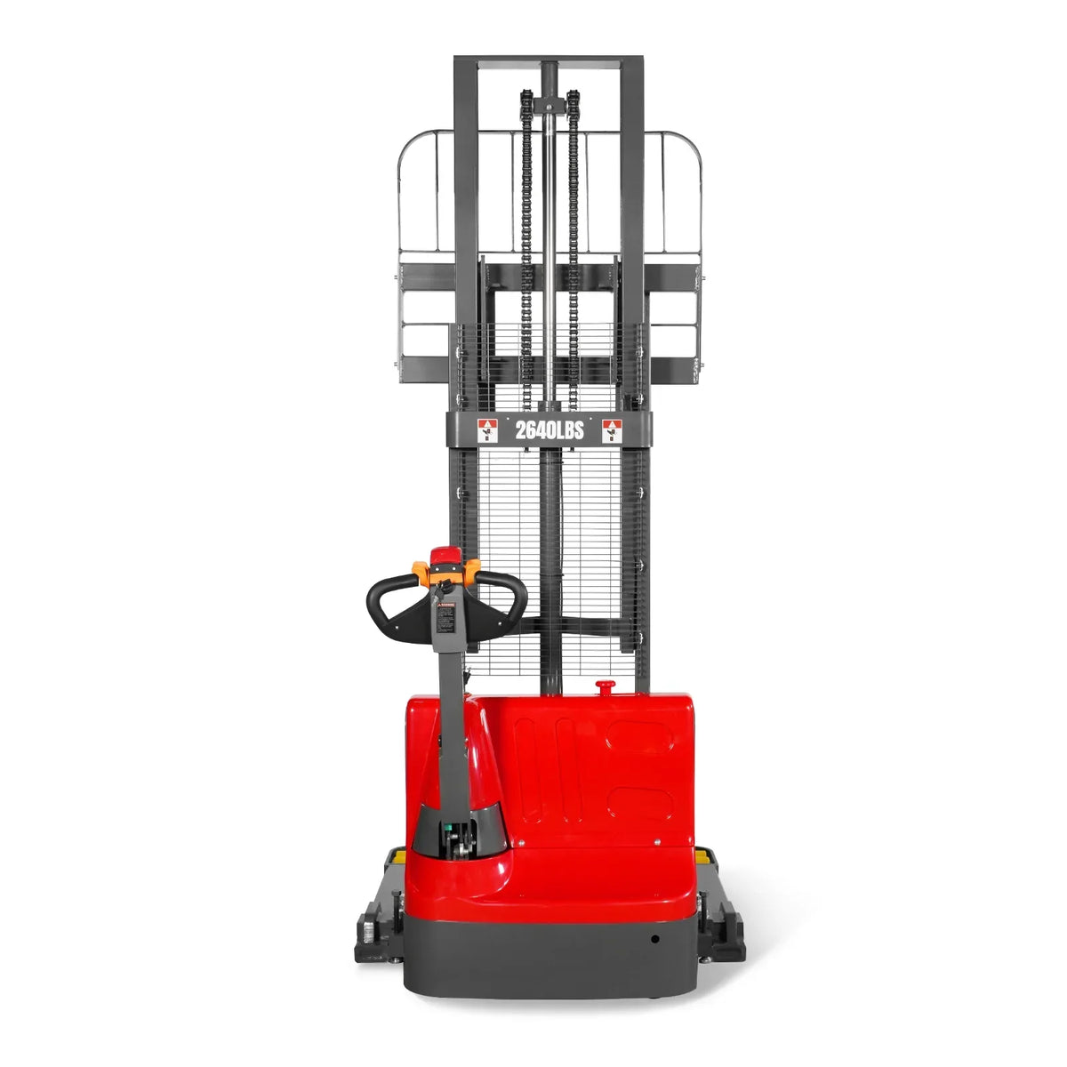 2640lbs Electric Straddle Stacker,  98" Lift,  Adjustable Legs & Forks,  F26-98SLA