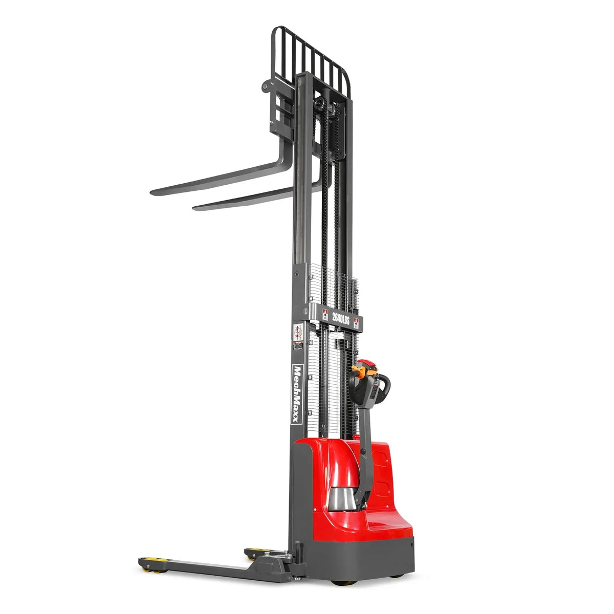 2640lbs Lithium-ion Electric Straddle Stacker,  98" Lift,  Adjustable Legs & Forks,  F26-98S