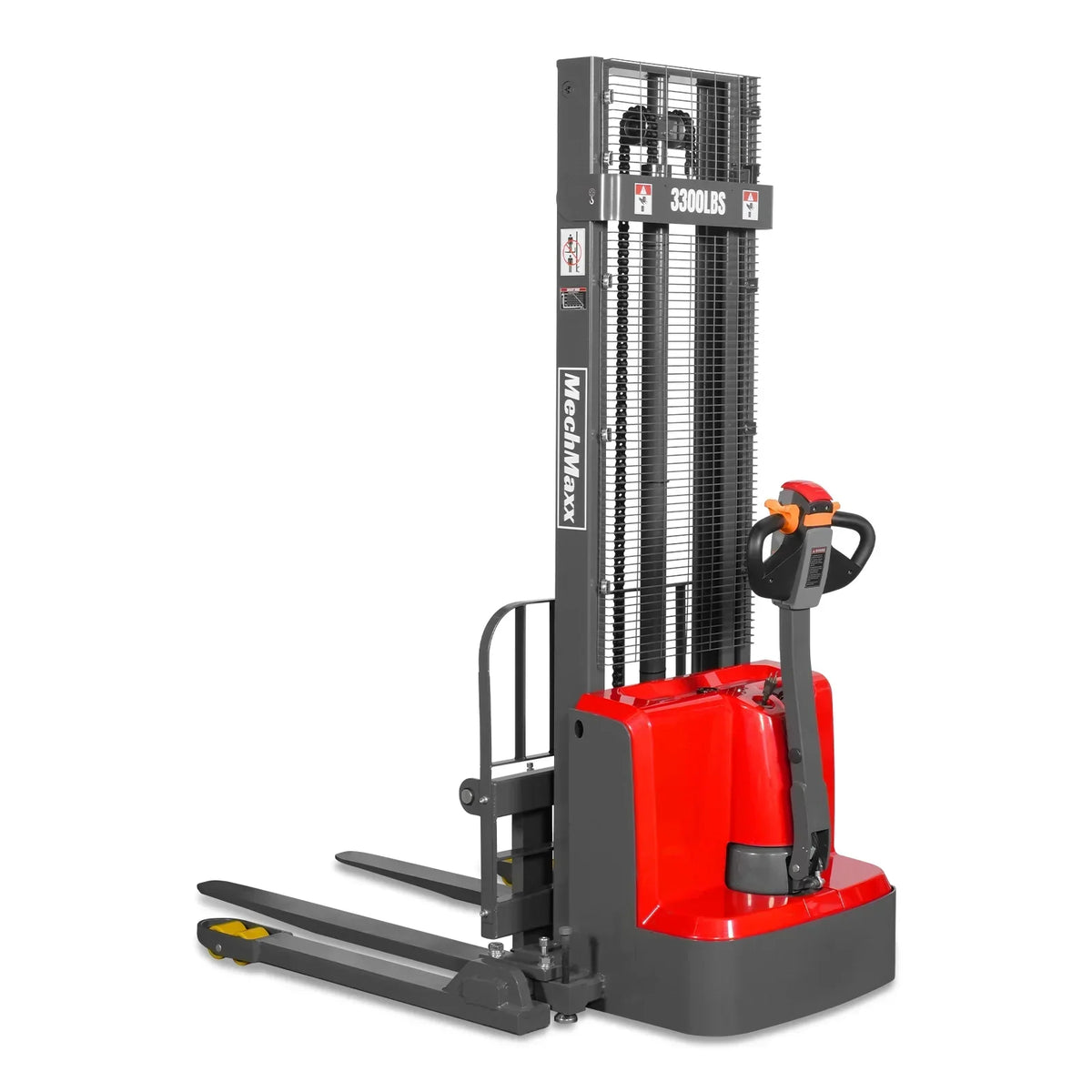 3300lbs Lithium-ion Electric Straddle Stacker,  118" Lift,  Adjustable Legs & Forks,  F33-118S