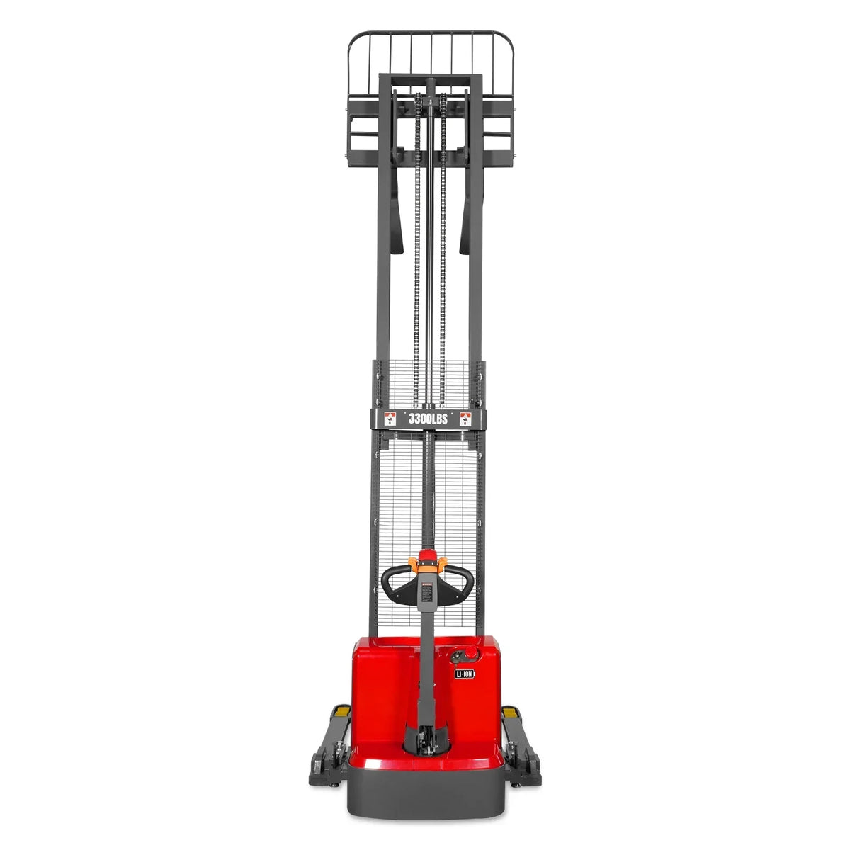 3300lbs Lithium-ion Electric Straddle Stacker,  118" Lift,  Adjustable Legs & Forks,  F33-118S