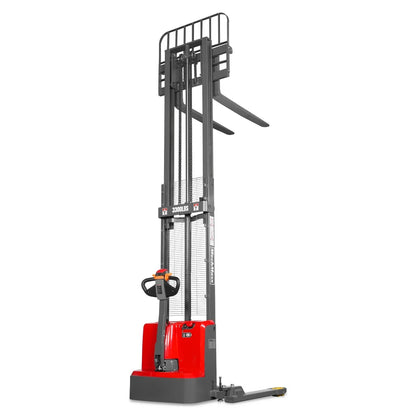 3300lbs Lithium-ion Electric Straddle Stacker,  118" Lift,  Adjustable Legs & Forks,  F33-118S
