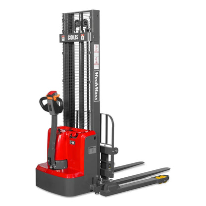 3300lbs Lithium-ion Electric Straddle Stacker,  118" Lift,  Adjustable Legs & Forks,  F33-118S