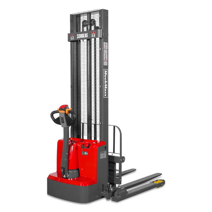 3300lbs Lithium-ion Electric Straddle Stacker,  138" Lift,  Adjustable Legs & Forks,  F33-138S