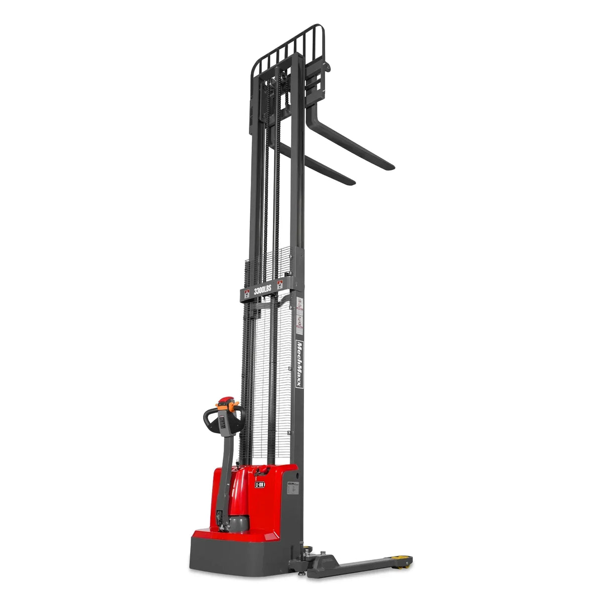 3300lbs Lithium-ion Electric Straddle Stacker,  138" Lift,  Adjustable Legs & Forks,  F33-138S