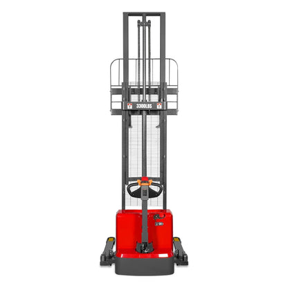 3300lbs Lithium-ion Electric Straddle Stacker,  138" Lift,  Adjustable Legs & Forks,  F33-138S